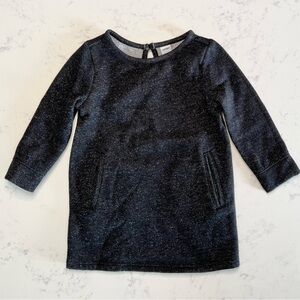 Old Navy Toddler Girl Dress, Black with Silver Metallic Stitching, 18-24 months